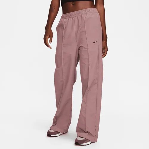 Nike Sportswear Everything Wovens Women's Mid-Rise Open-Hem Trousers - Purple - Nylon