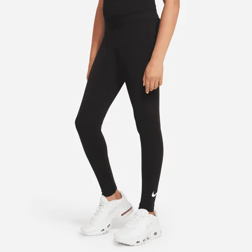 Nike Sportswear Favourites Older Kids' (Girls') Swoosh Leggings - Black - Polyester
