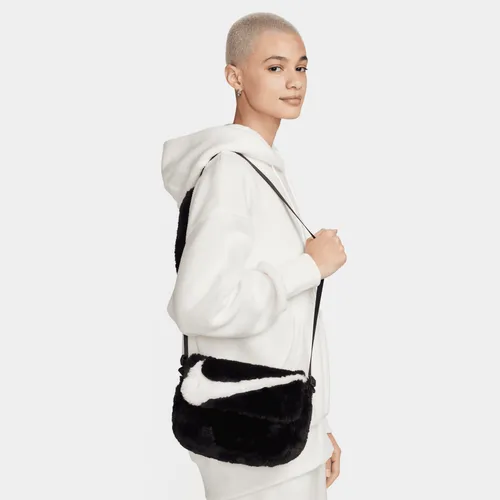 Nike Sportswear Futura 365 Faux Fur Cross-Body Bag (1L) - Black - Polyester