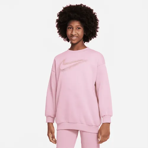 Nike Sportswear Icon Fleece Older Kids' (Girls') Sweatshirt - Pink - Polyester