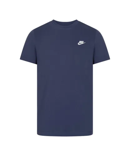 Nike Sportswear Mens Club T Shirt Midnight Navy Cotton