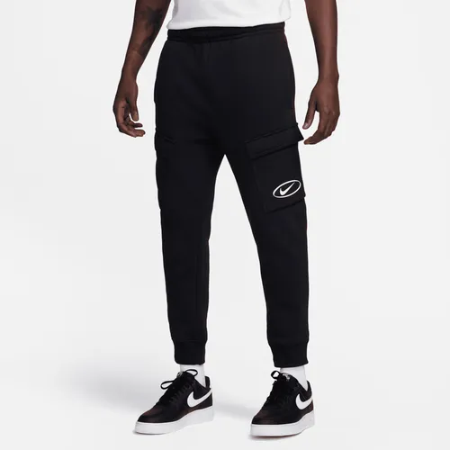 Nike Sportswear Men's Fleece Cargo Trousers - Black - Cotton