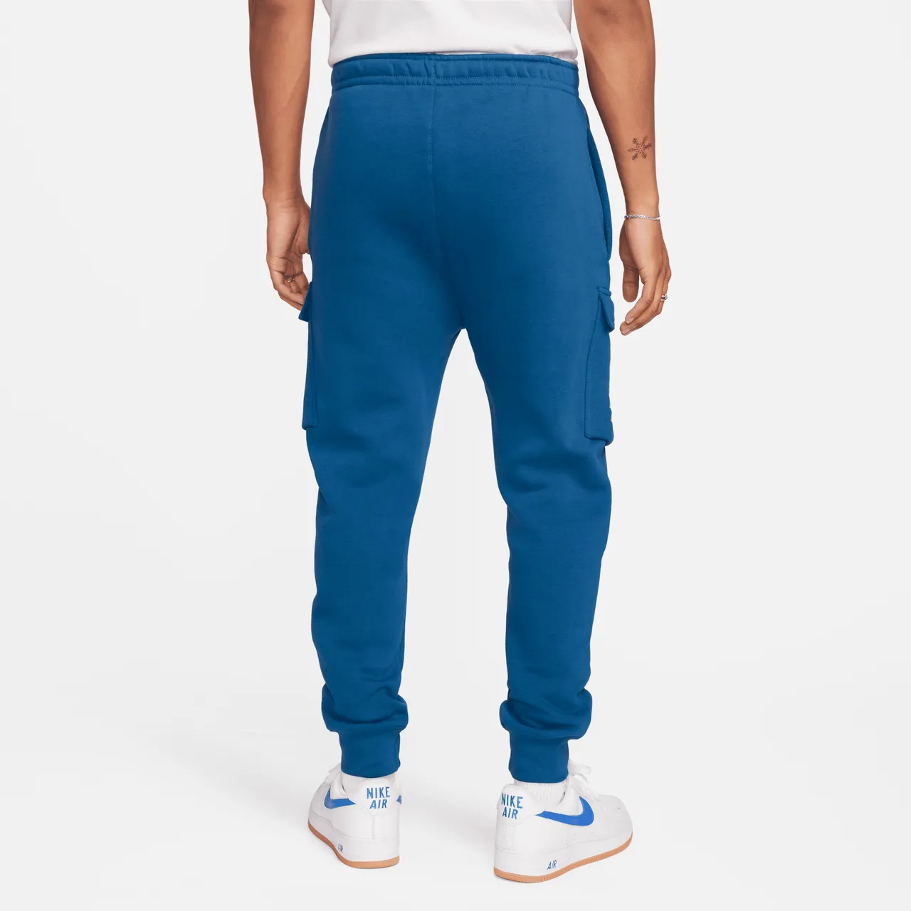 Nike Sportswear Men's Fleece Cargo Trousers - Blue - Cotton