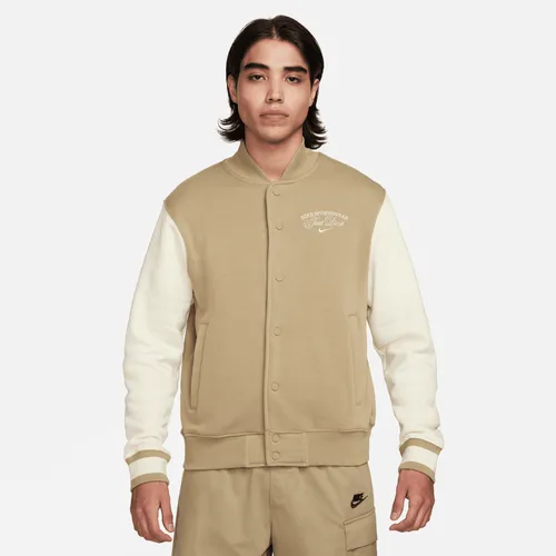 Nike Sportswear Men's Fleece Varsity Jacket - Brown - Polyester