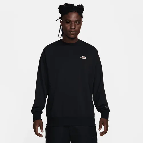 Nike Sportswear Men's French Terry Crew-Neck Sweatshirt - Black - Polyester