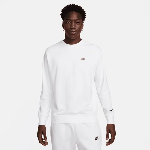 Nike Sportswear Men's French Terry Crew-Neck Sweatshirt - White - Polyester