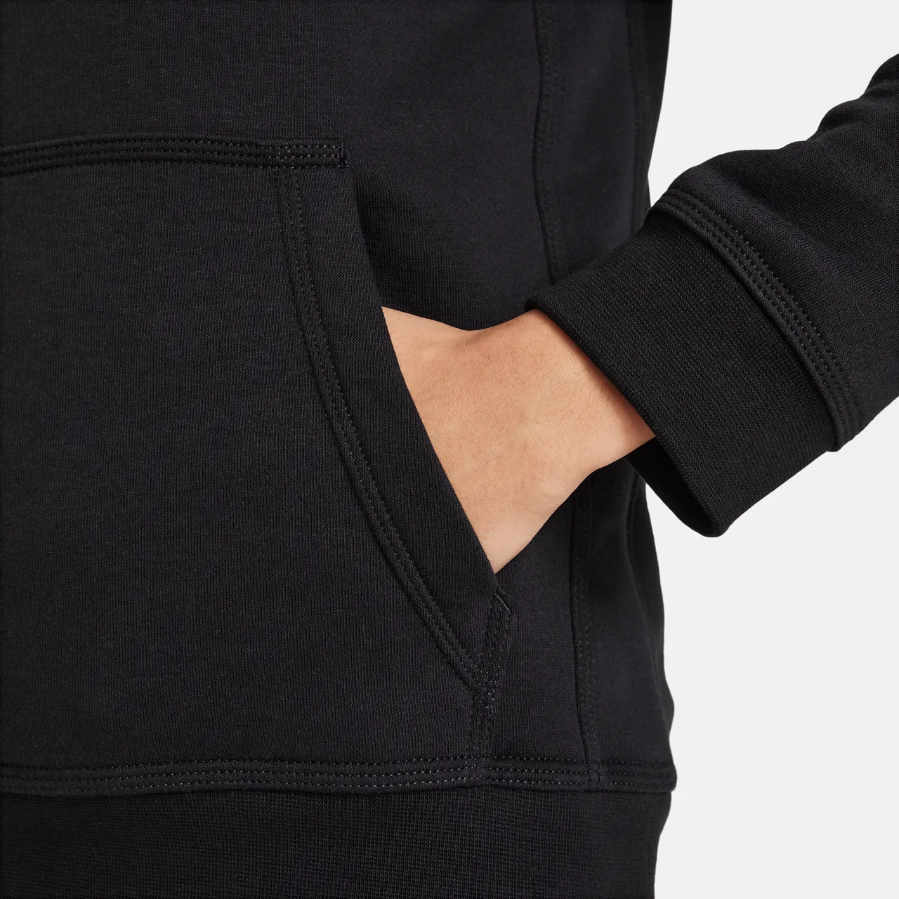 Nike Sportswear Older Kids' (Boys') Fleece Pullover Graphic Hoodie - Black - Cotton