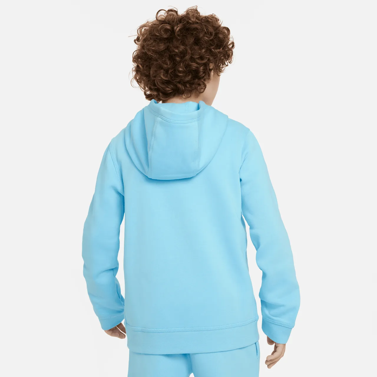 Nike Sportswear Older Kids' (Boys') Fleece Pullover Graphic Hoodie - Blue - Cotton
