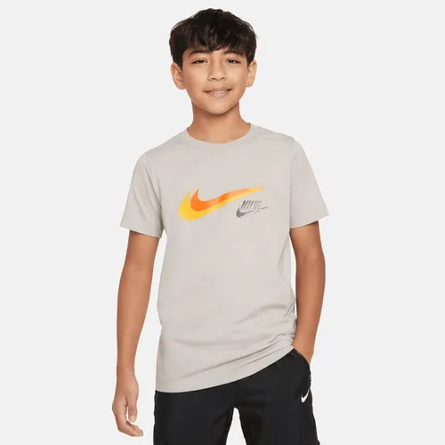 Nike Sportswear Older Kids' (Boys') Graphic T-Shirt - Grey - Cotton