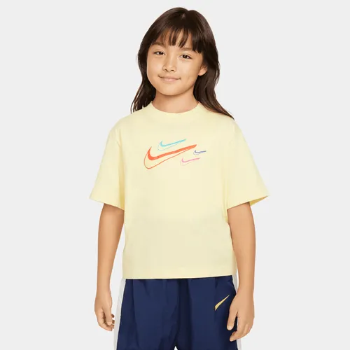Nike Sportswear Older Kids' (Girls') Boxy T-Shirt - Yellow - Cotton