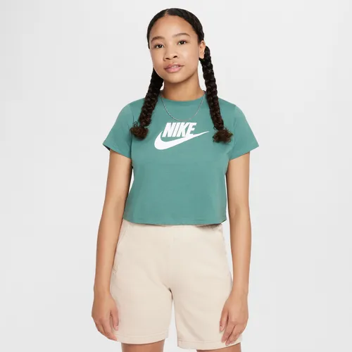 Nike Sportswear Older Kids' (Girls') Cropped T-Shirt - Green - Cotton