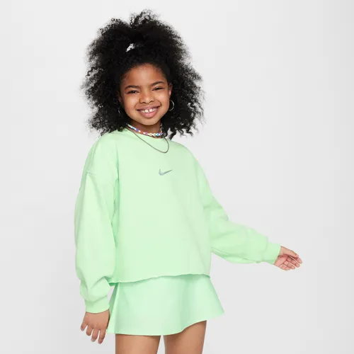Nike Sportswear Older Kids' (Girls') Dri-FIT Crew-Neck Sweatshirt - Green - Polyester