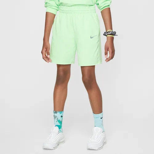 Nike Sportswear Older Kids' (Girls') Dri-FIT Fleece Shorts - Green - Polyester