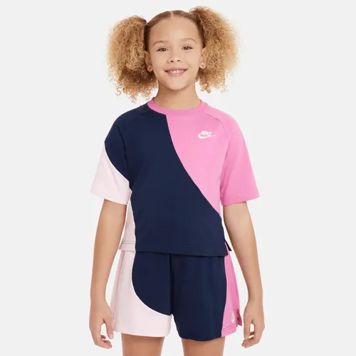Nike Sportswear Older Kids' (Girls') Jersey Top - Blue - Cotton