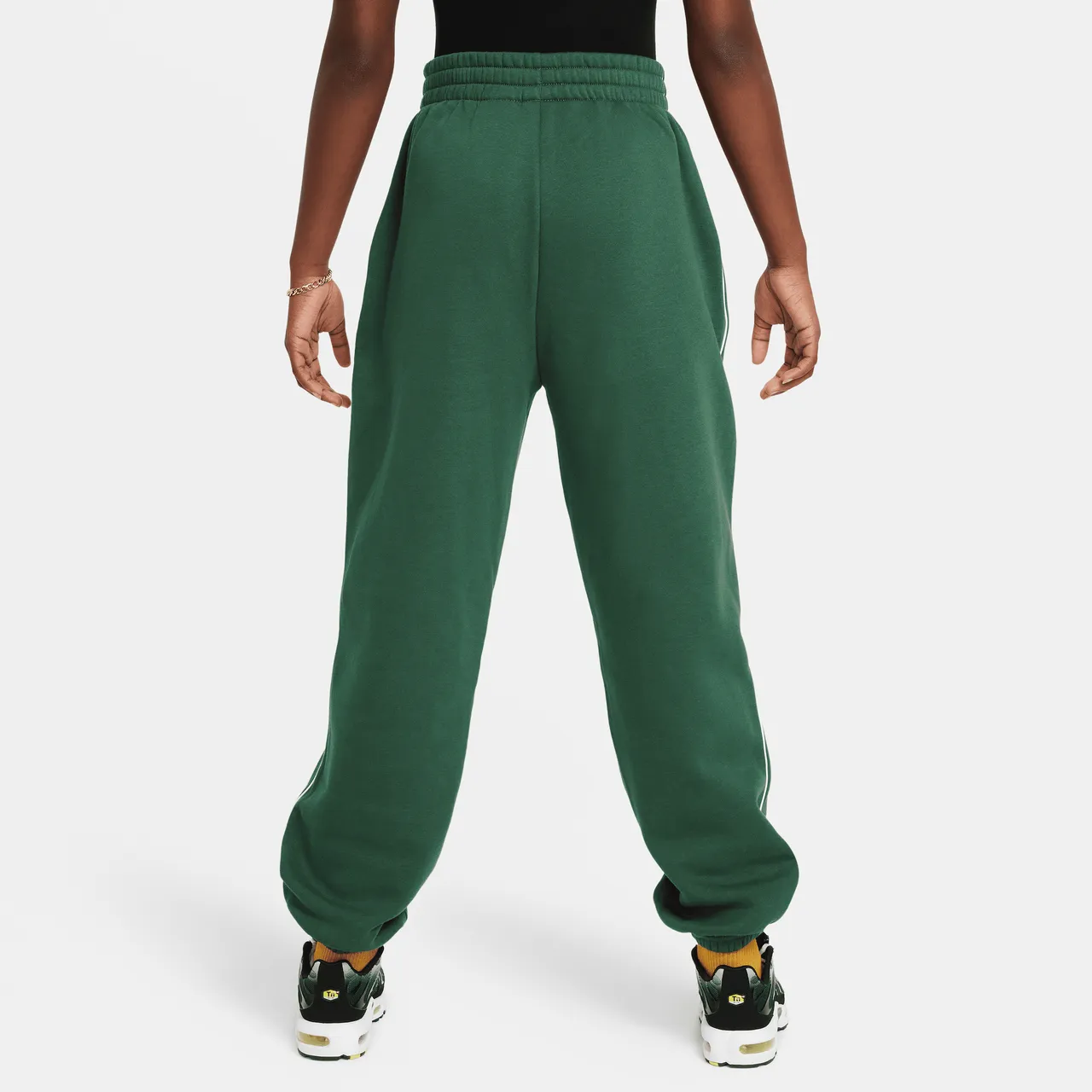 Nike Sportswear Older Kids' (Girls') Oversized Fleece Trousers - Green - Cotton