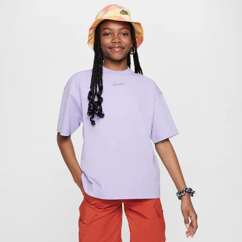 Nike Sportswear Older Kids' (Girls') Oversized T-Shirt - Purple - Cotton