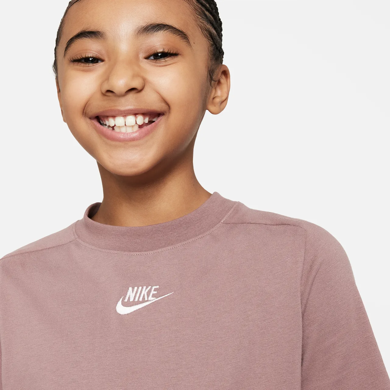 Nike Sportswear Older Kids' (Girls') Short-Sleeve Top - Purple - Cotton