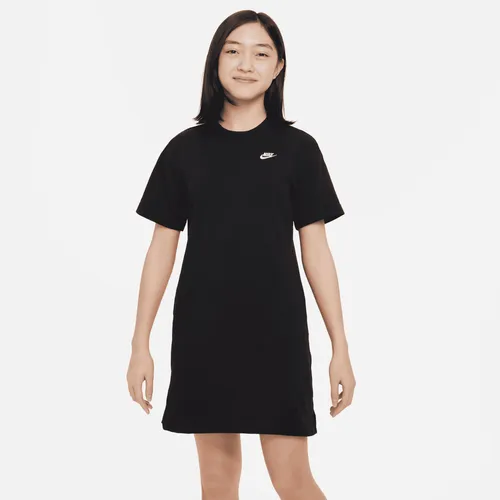 Nike Sportswear Older Kids' (Girls') T-Shirt Dress - Black - Cotton