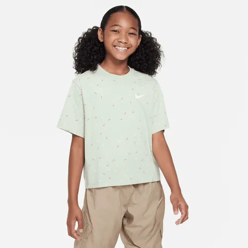 Nike Sportswear Older Kids' (Girls) T-Shirt - Green - Cotton