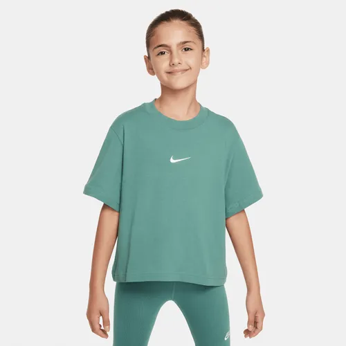 Nike Sportswear Older Kids' (Girls') T-Shirt - Green - Cotton