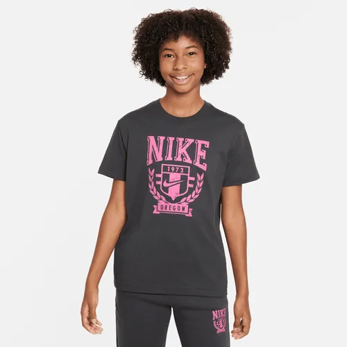 Nike Sportswear Older Kids' (Girls') T-Shirt - Grey - Cotton