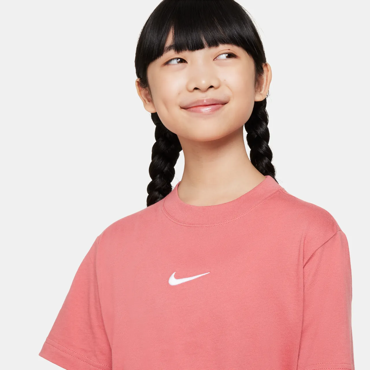 Nike Sportswear Older Kids' (Girls') T-Shirt - Red - Cotton