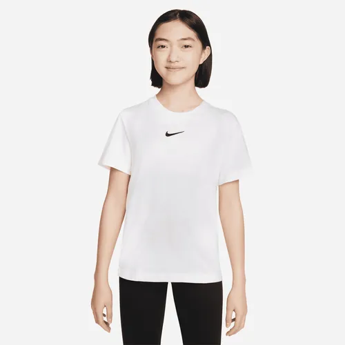 Nike Sportswear Older Kids' (Girls') T-Shirt - White - Cotton