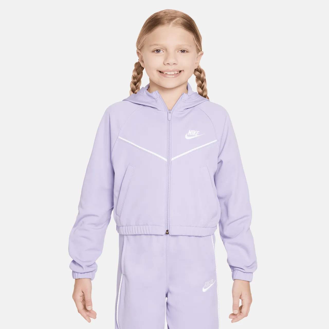 Nike Sportswear Older Kids' (Girls') Tracksuit - Purple - Polyester