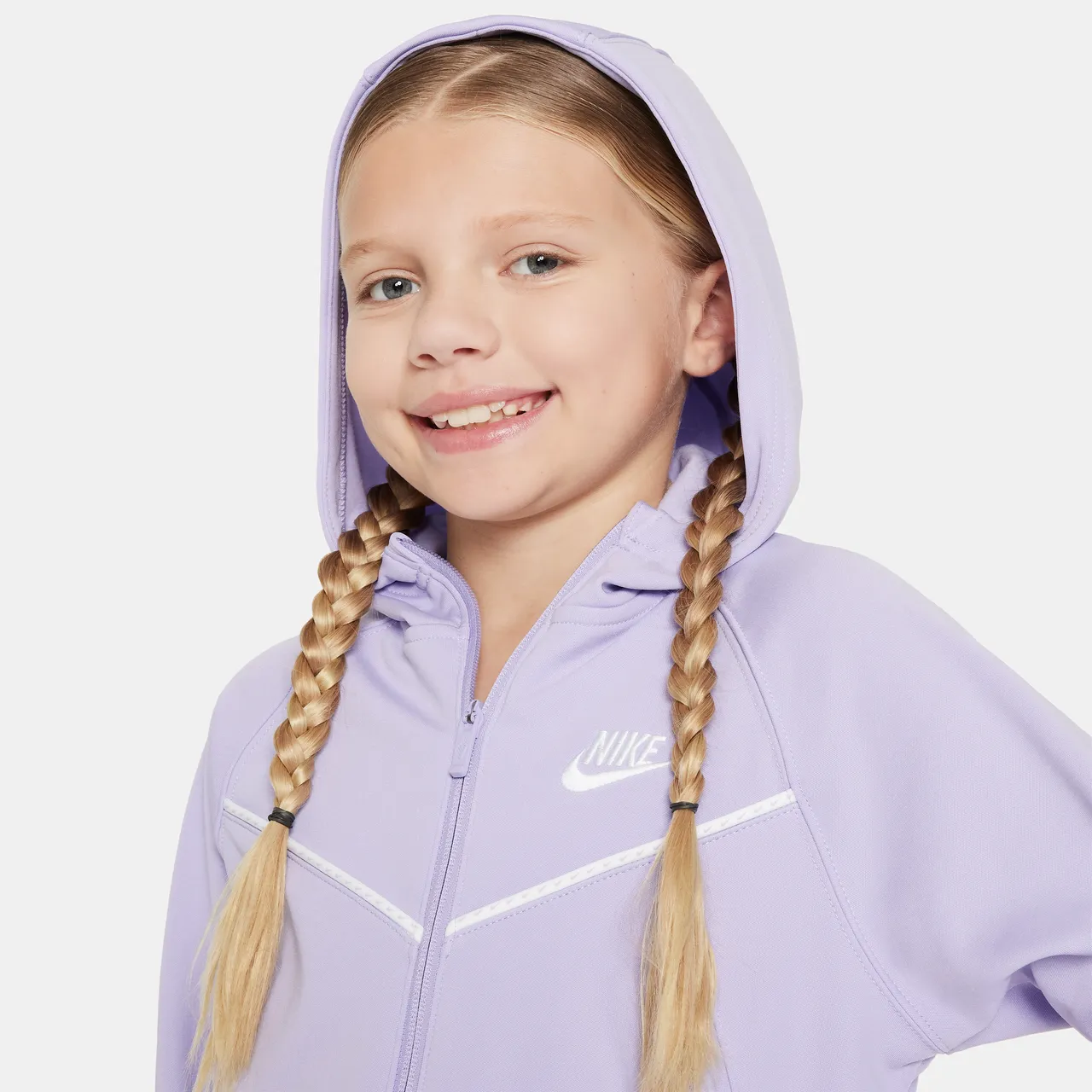 Nike Sportswear Older Kids' (Girls') Tracksuit - Purple - Polyester