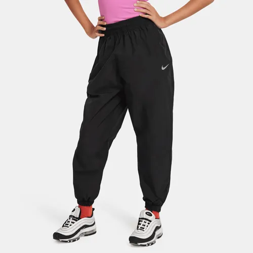 Nike Sportswear Older Kids' (Girls') Woven Trousers - Black - Polyester