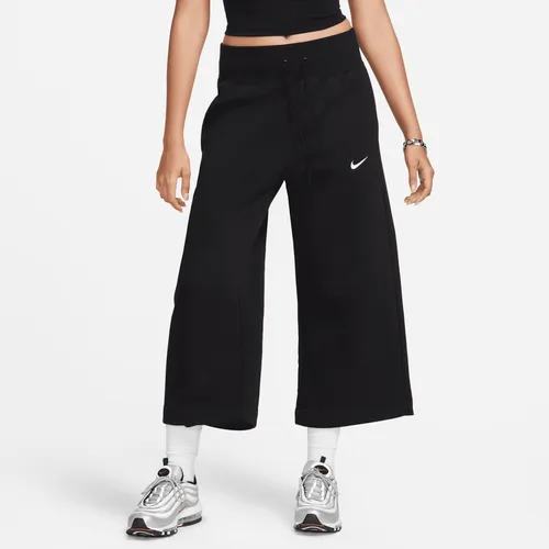 Nike Sportswear Phoenix Fleece Women's High-Waisted Cropped Tracksuit Bottoms - Black - Polyester