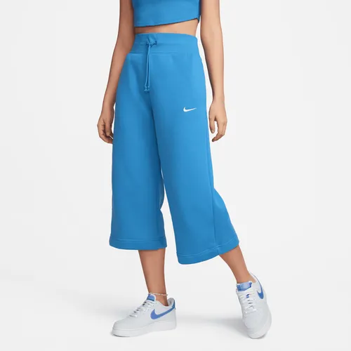 Nike Sportswear Phoenix Fleece Women's High-Waisted Cropped Tracksuit Bottoms - Blue - Polyester