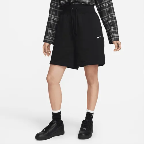 Nike Sportswear Phoenix Fleece Women's High-Waisted Loose-Fit Shorts - Black - Cotton