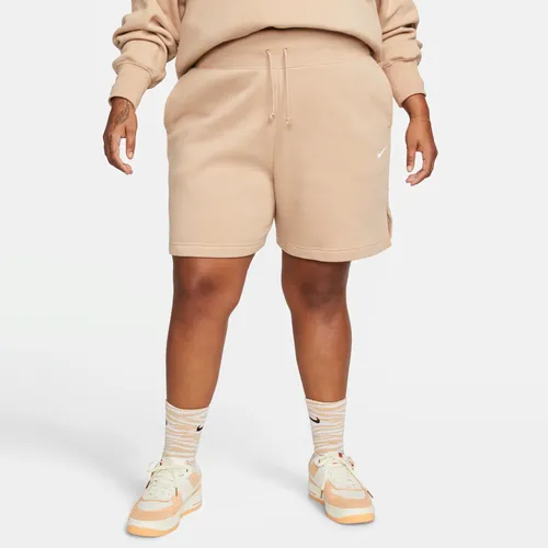 Nike Sportswear Phoenix Fleece Women's High-Waisted Loose-Fit Shorts - Brown - Cotton