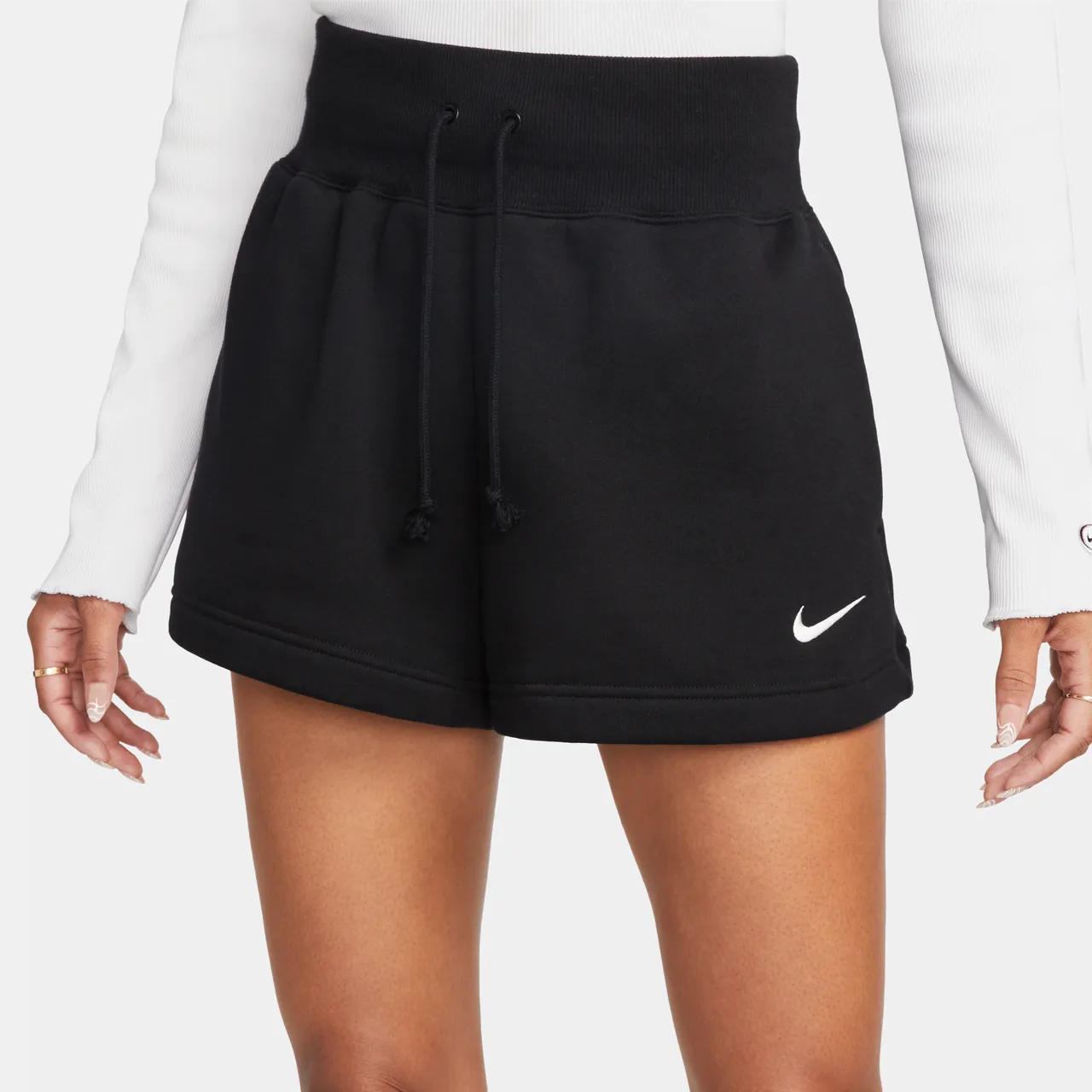 Nike Sportswear Phoenix Fleece Women's High-Waisted Loose Shorts - Black - Cotton