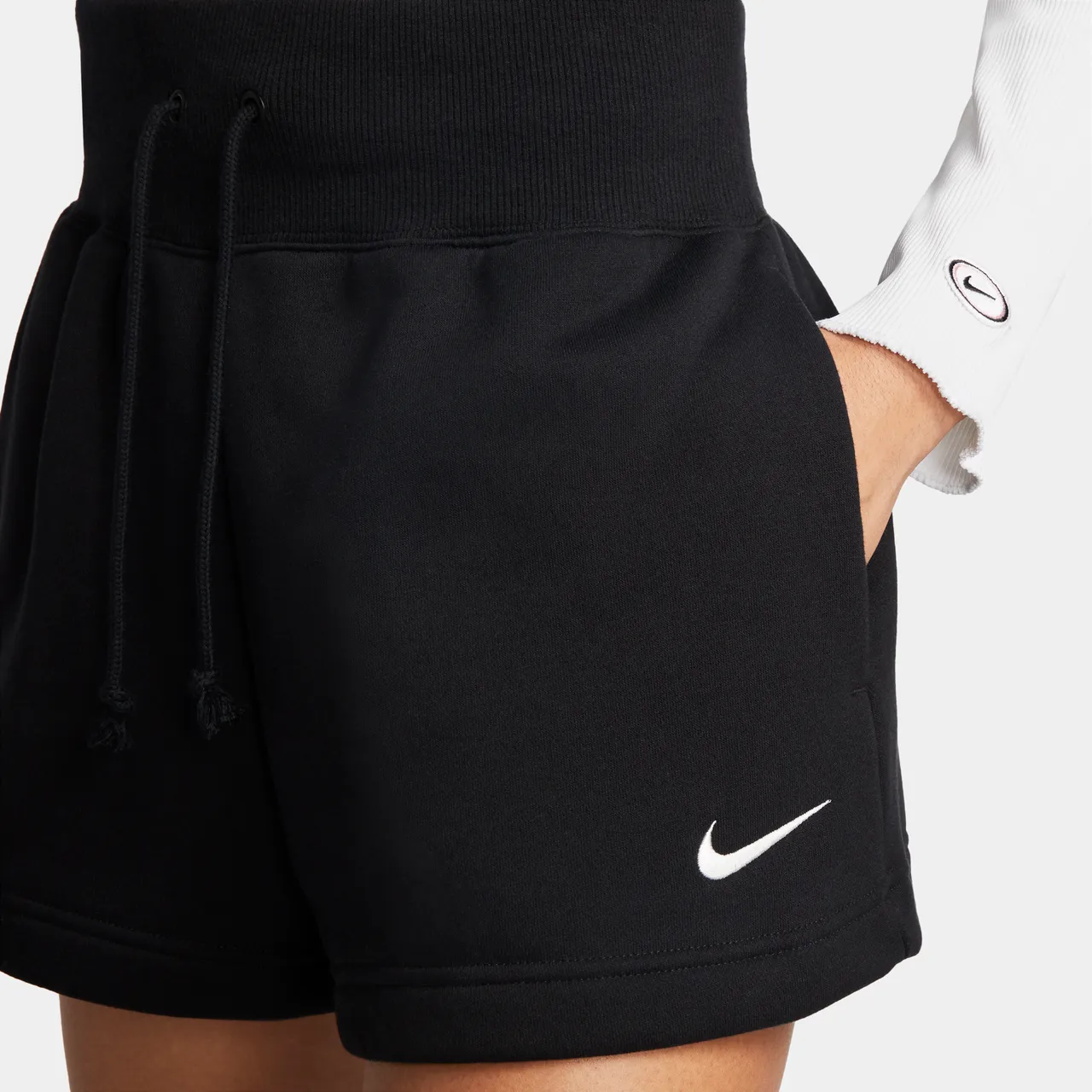 Nike Sportswear Phoenix Fleece Women's High-Waisted Loose Shorts - Black - Cotton