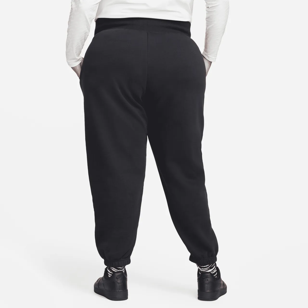 Nike Sportswear Phoenix Fleece Women's High-Waisted Oversized Tracksuit Bottoms - Black - Polyester