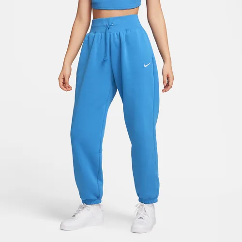 Nike Sportswear Phoenix Fleece Women's High-Waisted Oversized Tracksuit Bottoms - Blue - Polyester