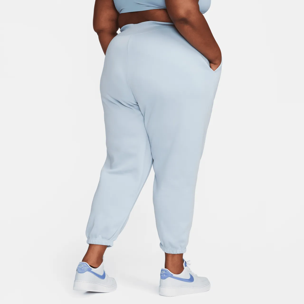 Nike Sportswear Phoenix Fleece Women's High-Waisted Oversized Tracksuit Bottoms - Blue - Polyester