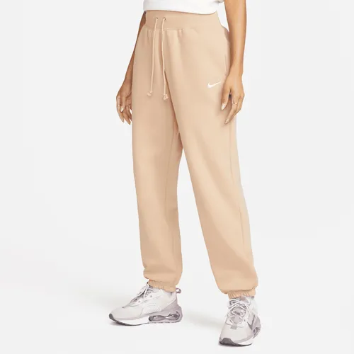 Nike Sportswear Phoenix Fleece Women's High-Waisted Oversized Tracksuit Bottoms - Brown - Polyester