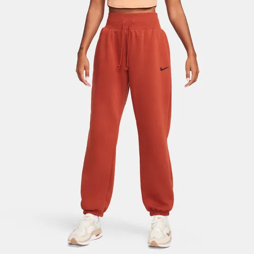 Nike Sportswear Phoenix Fleece Women's High-Waisted Oversized Tracksuit Bottoms - Orange - Polyester