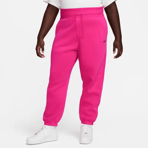 Nike Sportswear Phoenix Fleece Women's High-Waisted Oversized Tracksuit Bottoms - Pink - Polyester