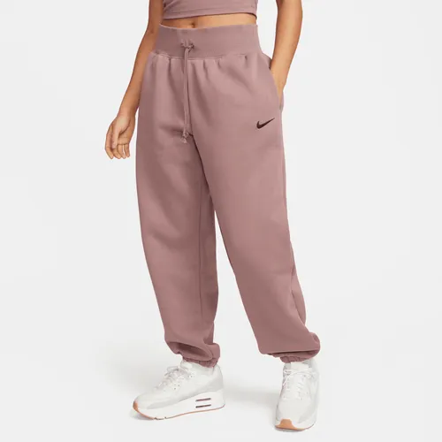 Nike Sportswear Phoenix Fleece Women's High-Waisted Oversized Tracksuit Bottoms - Purple - Polyester