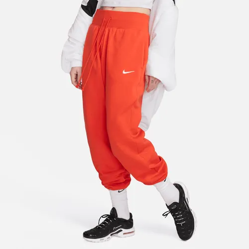 Nike Sportswear Phoenix Fleece Women's High-Waisted Oversized Tracksuit Bottoms - Red - Polyester