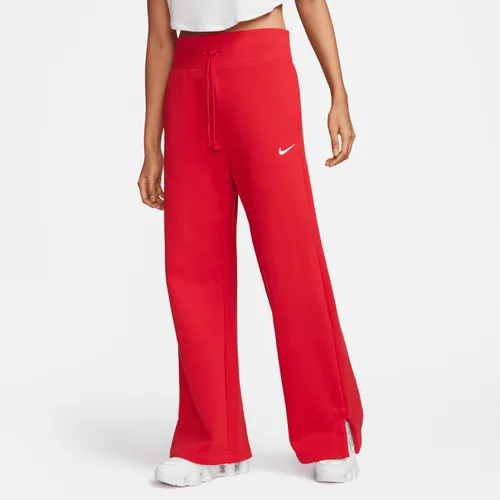 Nike Sportswear Phoenix Fleece Women's High-Waisted Wide-Leg Tracksuit Bottoms - Red - Polyester