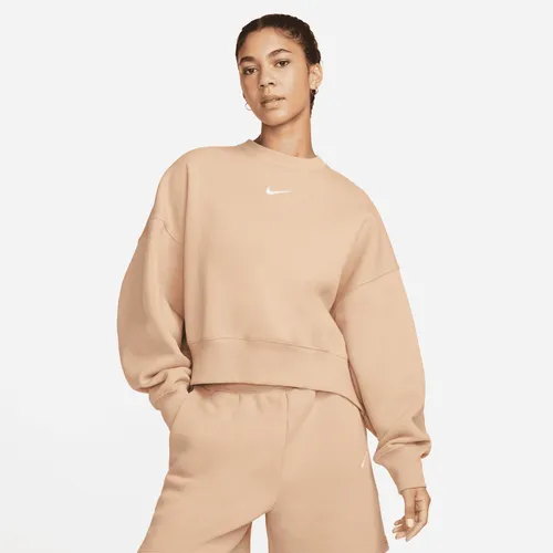 Nike Sportswear Phoenix Fleece Women's Over-Oversized Crew-Neck Sweatshirt - Brown - Polyester