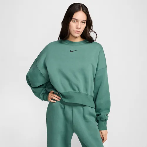 Nike Sportswear Phoenix Fleece Women's Over-Oversized Crew-Neck Sweatshirt - Green - Polyester