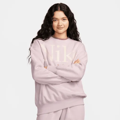 Nike Sportswear Phoenix Fleece Women's Oversized Crew-Neck Logo Sweatshirt - Purple - Polyester