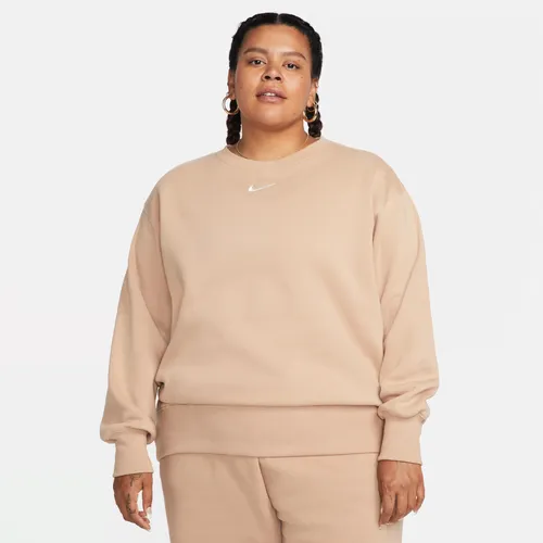 Nike Sportswear Phoenix Fleece Women's Oversized Crew-Neck Sweatshirt - Brown - Polyester