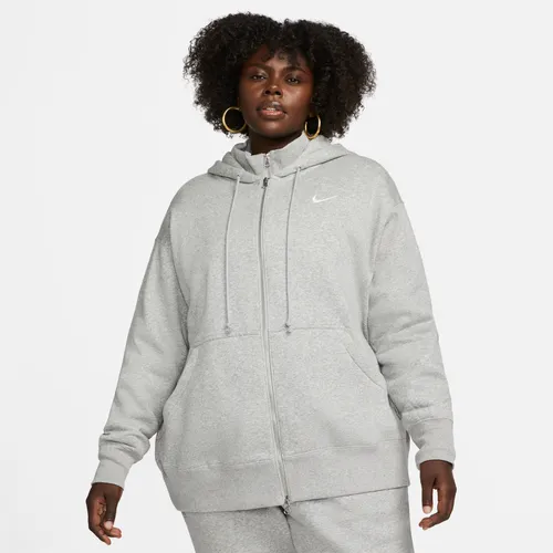 Nike Sportswear Phoenix Fleece Women's Oversized Full-Zip Hoodie - Grey - Cotton